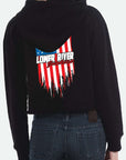 LRJ - America - Ladies Cropped Hoodie - Black