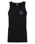 LRJ - Old School - Men's Premium Tank - Wht/Blue Logo - Black