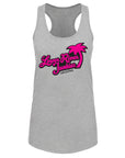 LRJ Retro Ladies Racerback Tank - Heather Grey / Pink