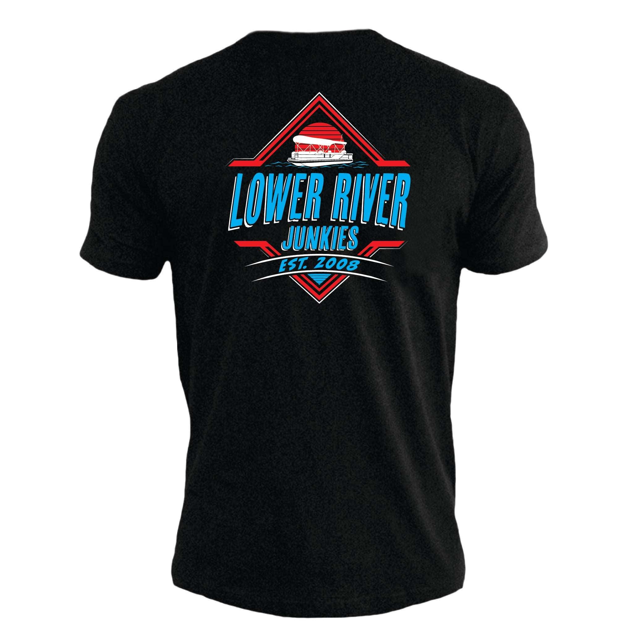 LRJ - Boat Life Men&#39;s Premium Crew Tee - Black/Red