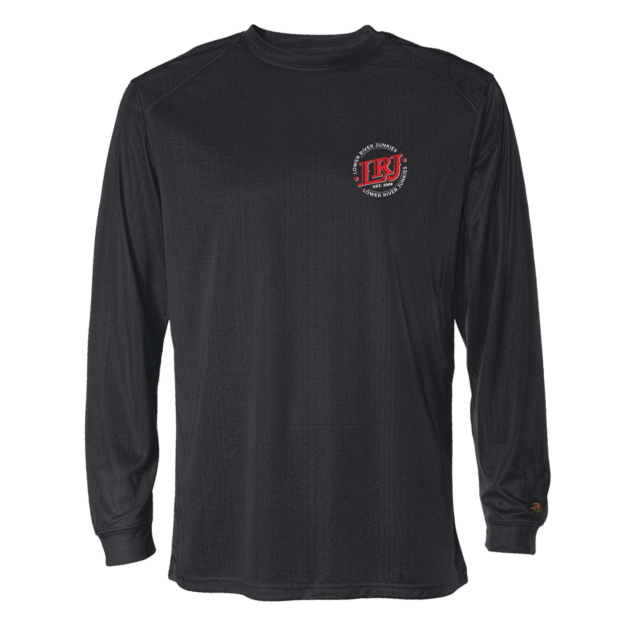 LRJ - USA Men's L/S 100% Poly Crew Tee - Black