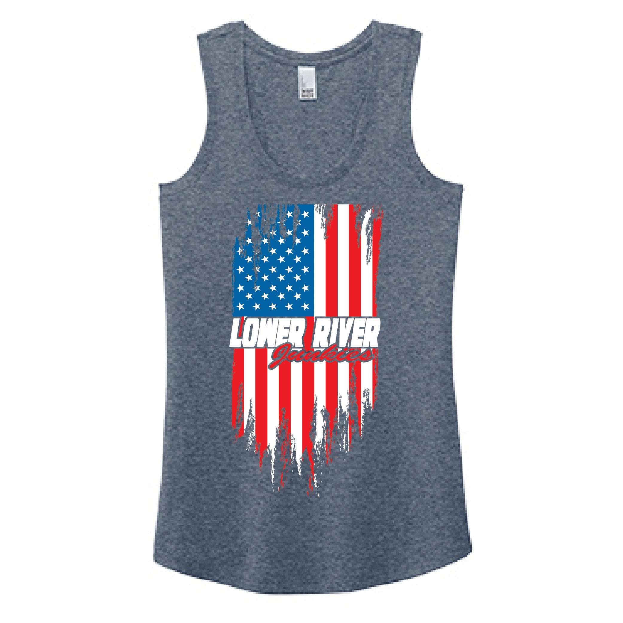 LRJ - America - Ladies Racerback Tank - Navy Frost