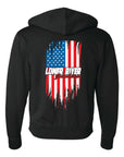 LRJ - America - Unisex Full-Zip Hoodie - Black