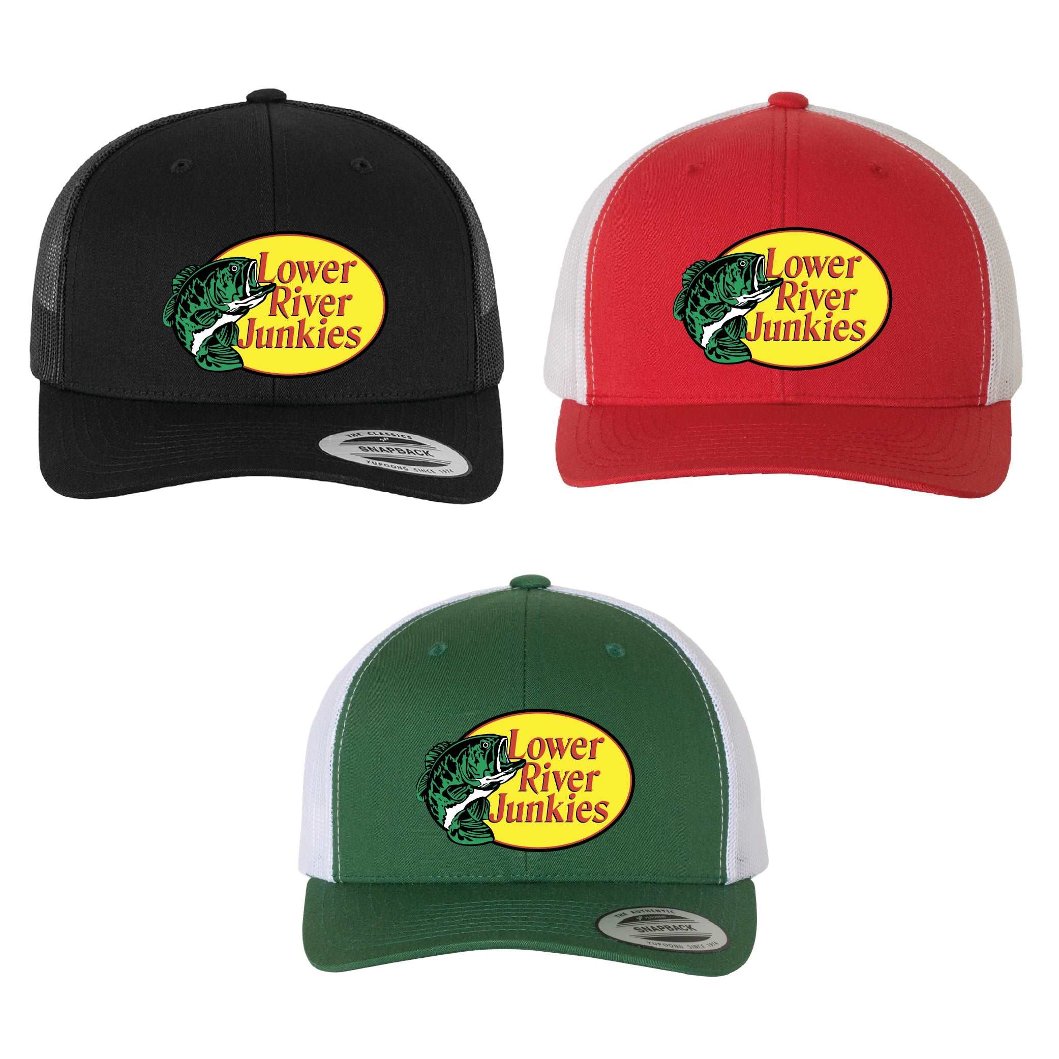 LRJ - Bass Patch - Curved Bill - Trucker Snapback Hats