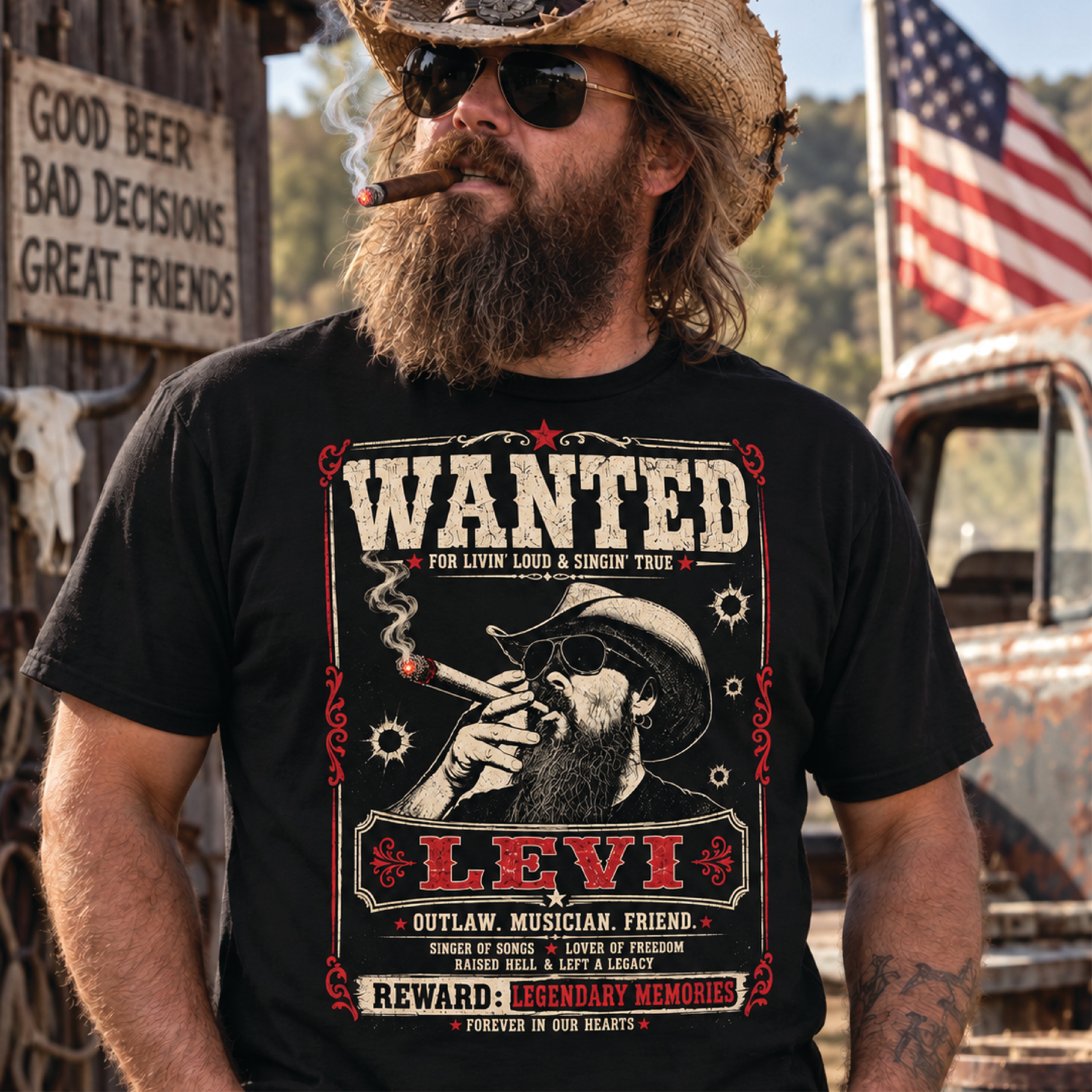 Levi Herman - Memorial Tee - Men's - Black **PRE-ORDER**