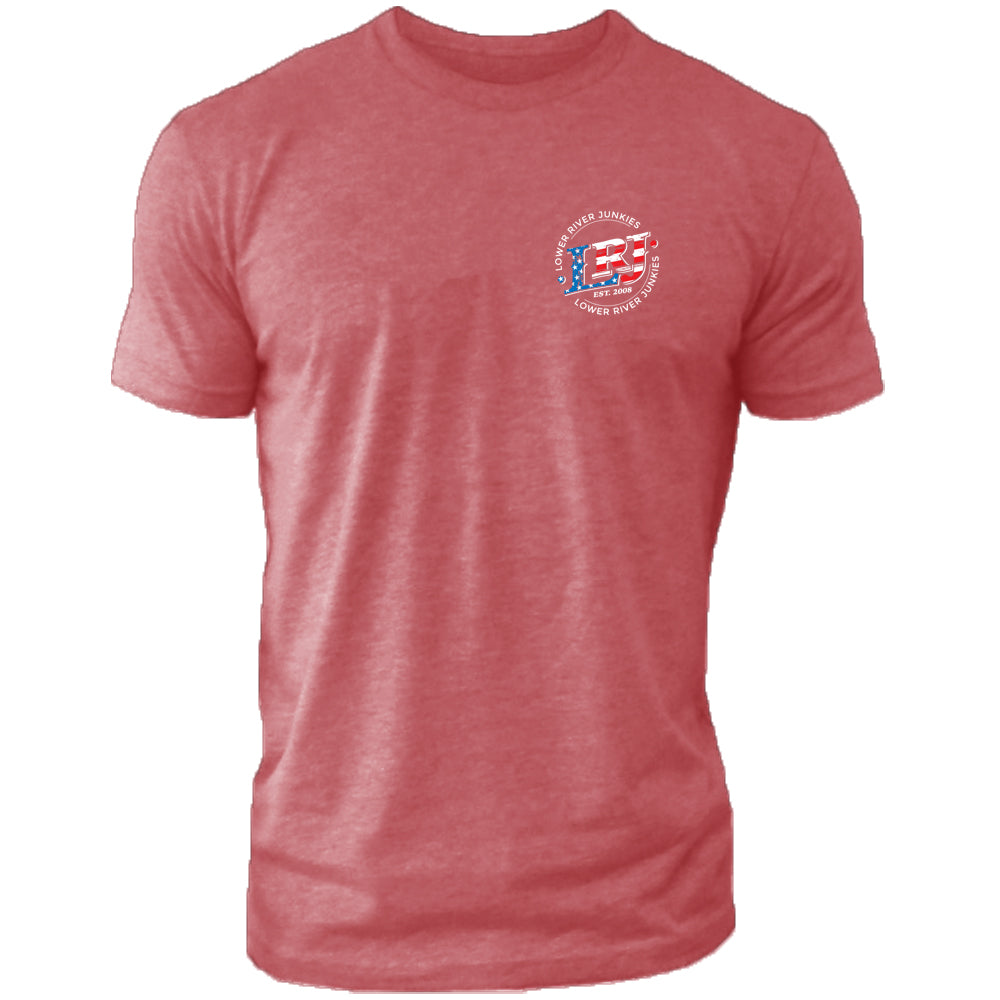 LRJ Flag Men's Premium Crew Tee - Cardinal