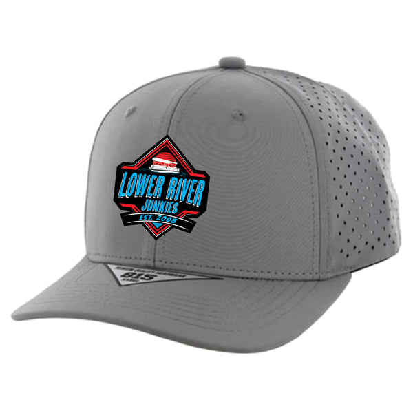 LRJ Boat Life - Hydro Moisture Wicking - Blue/Red Patch - Curved Bill Hat